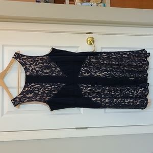 Taylor Navy Blue Lace Sleeveless Dress with Liner Size 24